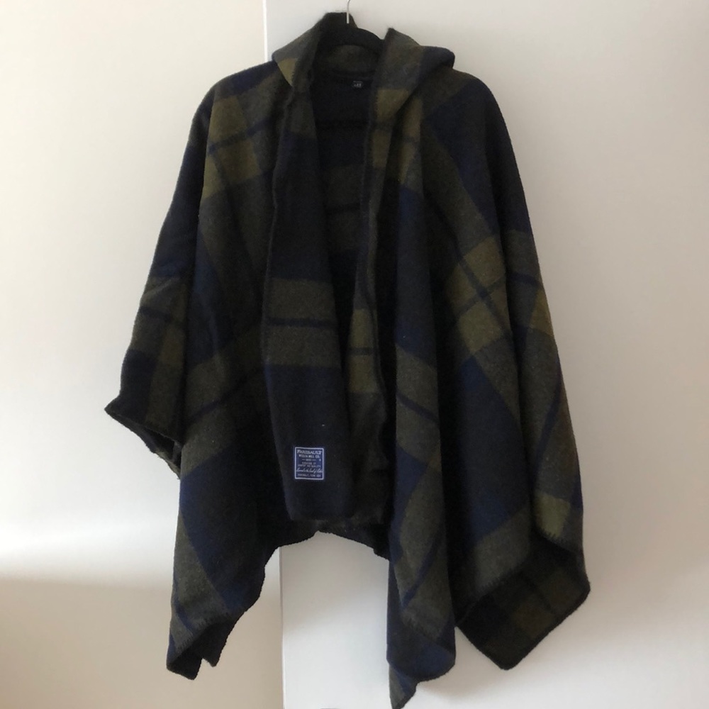 COPY - Faribault Mill Wool Hooded Blanker Cape